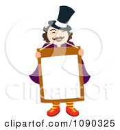Poster, Art Print Of Magician Or News Man Holding A Blank Sign