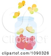 Poster, Art Print Of Jar With Hearts And Butterflies