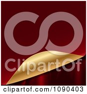 Poster, Art Print Of 3d Red And Gold Page Curling To Reveal Silk