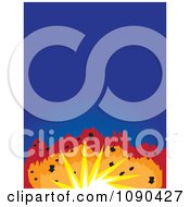 Clipart Colourful Explosion And Blue Copyspace Royalty Free Vector Illustration