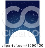 Poster, Art Print Of Starry Night Sky Above A Full Moon