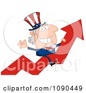 Poster, Art Print Of Uncle Sam Riding A Growth Arrow