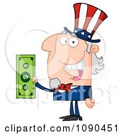 Poster, Art Print Of Uncle Sam Holding Tax Dollars