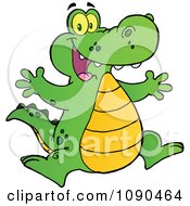 Poster, Art Print Of Happy Alligator Jumping