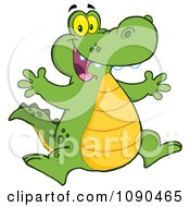 Poster, Art Print Of Excited Alligator Jumping