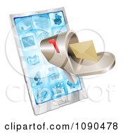 Poster, Art Print Of 3d Mailbox And Light Over A Smart Phone
