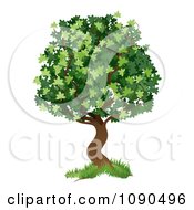 Poster, Art Print Of Green Tree With Grass At The Base