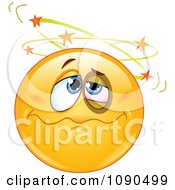 Poster, Art Print Of Knocked Out Emoticon Face Seeing Stars