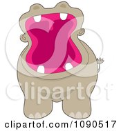 Clipart Roaring Or Yawning Lion With A Big Open Mouth Royalty Free Vector Illustration