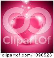 Poster, Art Print Of Magic Lights Sparkling On And Above A Pink Heart