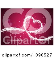 Clipart Magical Flowing White Light Twirling In The Shape Of A Heart Over Pink Royalty Free Vector Illustration