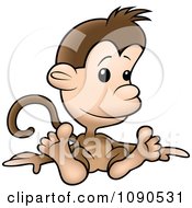 Clipart Sitting Monkey Royalty Free Vector Illustration by dero