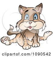 Clipart Sitting Brown Cat Royalty Free Vector Illustration
