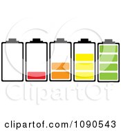 Poster, Art Print Of Bateries With Different Colorful Charge Levels