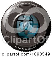 Clipart 3d Camera Lens With Blue Film Royalty Free Vector Illustration by michaeltravers
