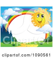 Happy Summer Sun By A Rainbow Frame
