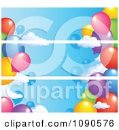 Poster, Art Print Of Three Party Balloon Banners That Seam Together