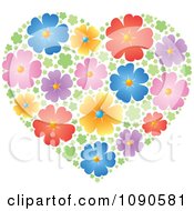 Poster, Art Print Of Heart Made Of Colorful Blossoms