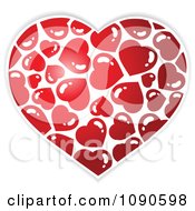 Poster, Art Print Of Red Hearts Forming A Heart