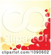 Poster, Art Print Of Red Heart Border Over Yellow Copyspace
