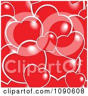 Poster, Art Print Of Seamless Red And White Heart Pattern