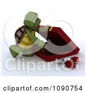 Poster, Art Print Of 3d Tortoise Opening A Box Of Valentines Day Chocolates