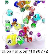 3d Colorful Falling Bingo Balls