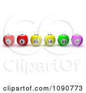 Poster, Art Print Of 3d Lottery Or Bingo Balls Lined Up In Order