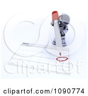 Clipart 3d Silver Robot Circling A Date On A Calendar Royalty Free CGI Illustration by KJ Pargeter