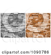 Grayscale And Brown Walls Of Stacked Stones Or Bricks
