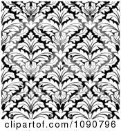 Poster, Art Print Of Black And White Triangular Damask Pattern Seamless Background 2