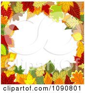 Poster, Art Print Of Autumn Leaf Border Around Copyspace