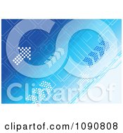 Clipart Background Of Blue Communications Arrows Royalty Free Vector Illustration