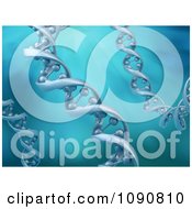 Clipart 3d Strands Of Dna Over Blue Royalty Free CGI Illustration