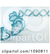 Poster, Art Print Of 3d Blue Glass Dna Spiral Strand