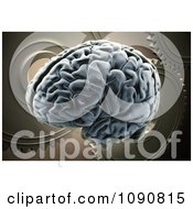 Clipart 3d Human Brain Over Gears Royalty Free CGI Illustration