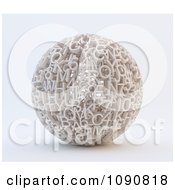 Poster, Art Print Of 3d Sphere Formed Of Letters And Numbers