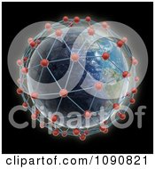 Poster, Art Print Of 3d Earth Surrounded By World Network Connections