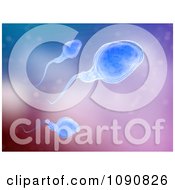 Clipart 3d Blue Sperm Cells Swimming In Search Of An Egg Royalty Free CGI Illustration