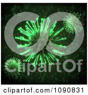 Clipart 3d Green Viruses Royalty Free CGI Illustration
