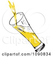 Clipart Beer Pouring Into A Tilted Glass Royalty Free Vector Illustration