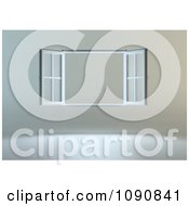 Poster, Art Print Of 3d Open Window On A Gray Wall