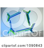 Poster, Art Print Of 3d Blue And Green Futuristic Frame