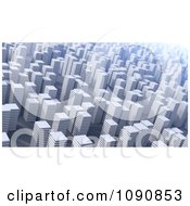 Poster, Art Print Of 3d Cityscape Of White Highrises