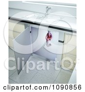 Poster, Art Print Of 3d Clogged Kitchen Sink Drain Pipe With A Knot