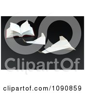 Clipart 3d Pages Of A Book Taking Off As Paper Planes Royalty Free CGI Illustration by Mopic