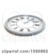 Poster, Art Print Of 3d Silver And White Clock Meal Time Plate
