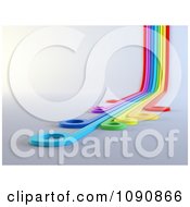 Poster, Art Print Of 3d Rainbow Lines Curving Upwards With Circle Tips