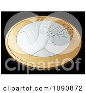 Poster, Art Print Of 3d Euro Coin On Black