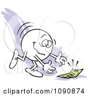 Poster, Art Print Of Moodie Character Picking Up Money From The Ground
